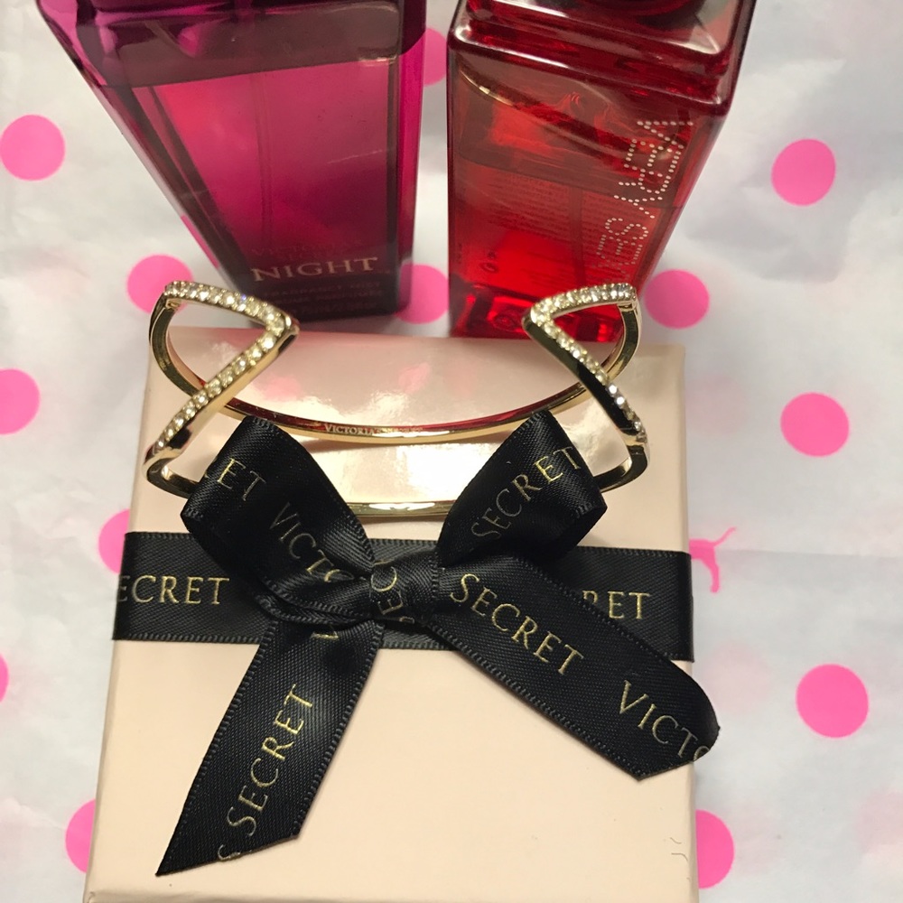 Victoria's Secret CZ gold tone open bracelet - Picture 2 of 5