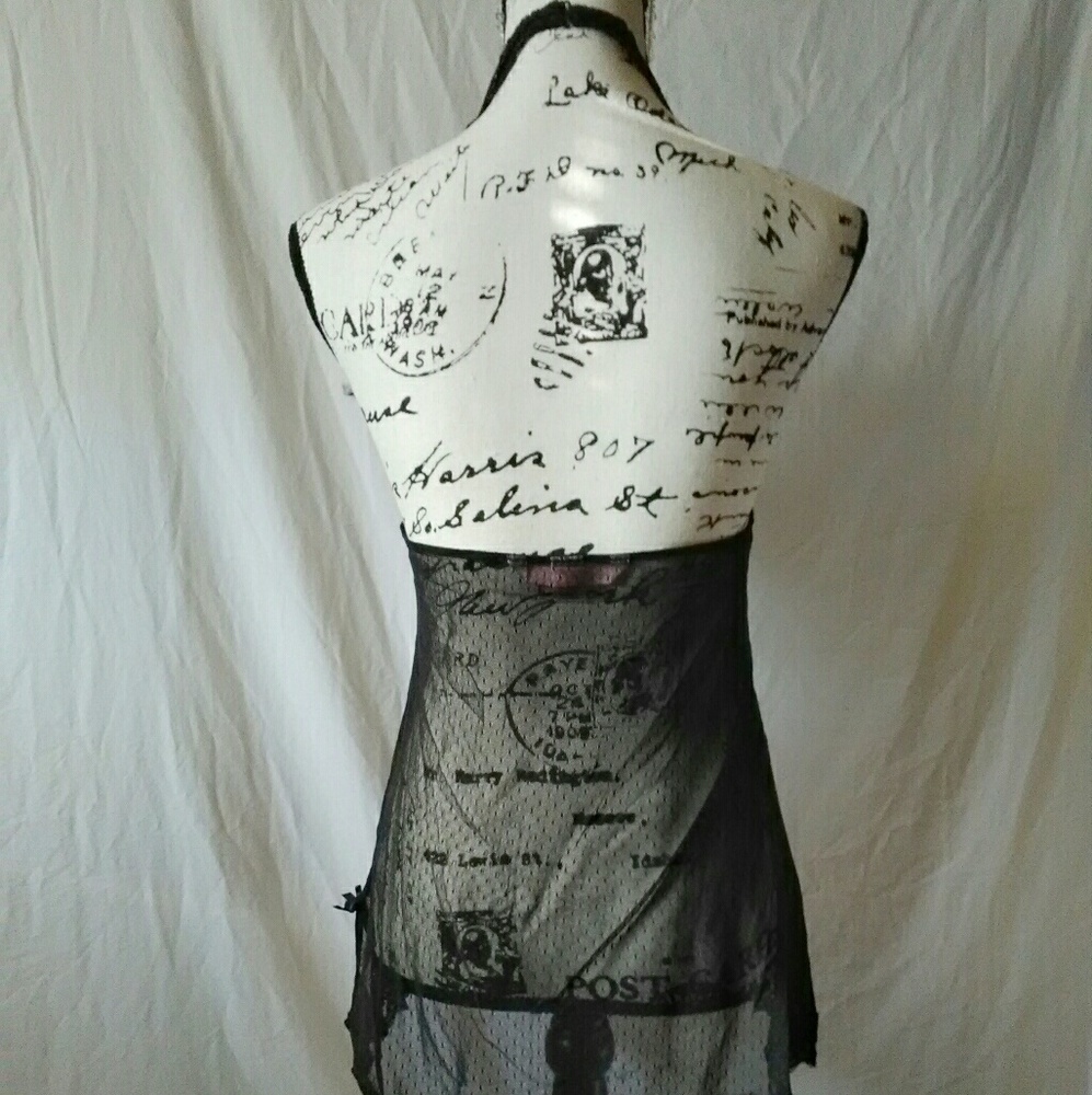 SALE Victoria's Secret Sheer Lace Halter Nightie L - Picture 3 of 3