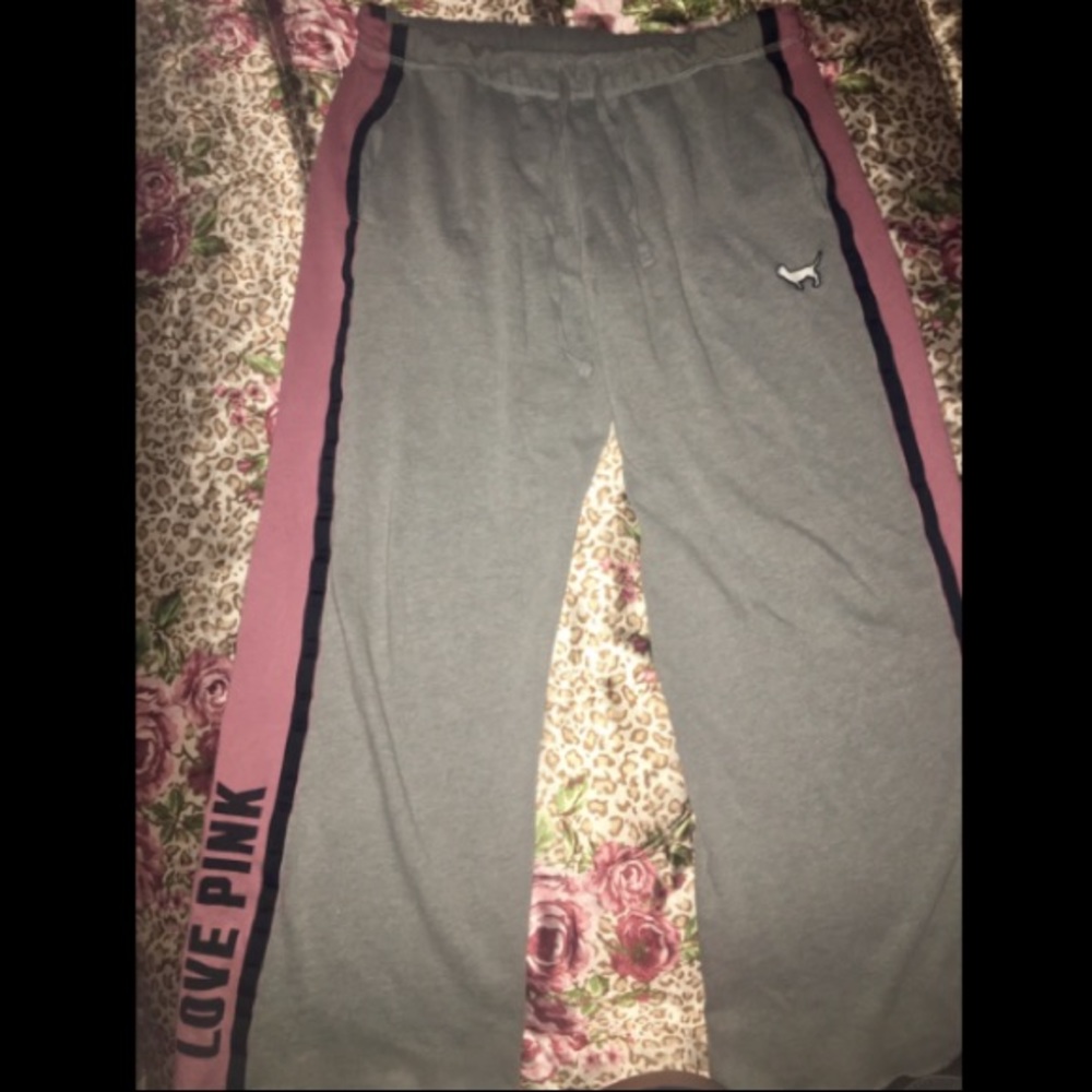 Victoria'sSecret PINK gray/rose boyfriend pant szM