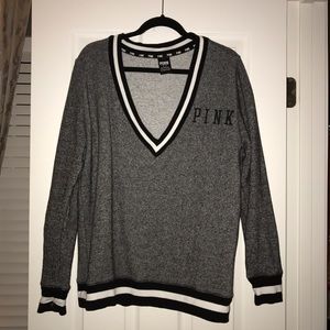 eASTER SALE VS PINK Deep v varsity sweat shirt