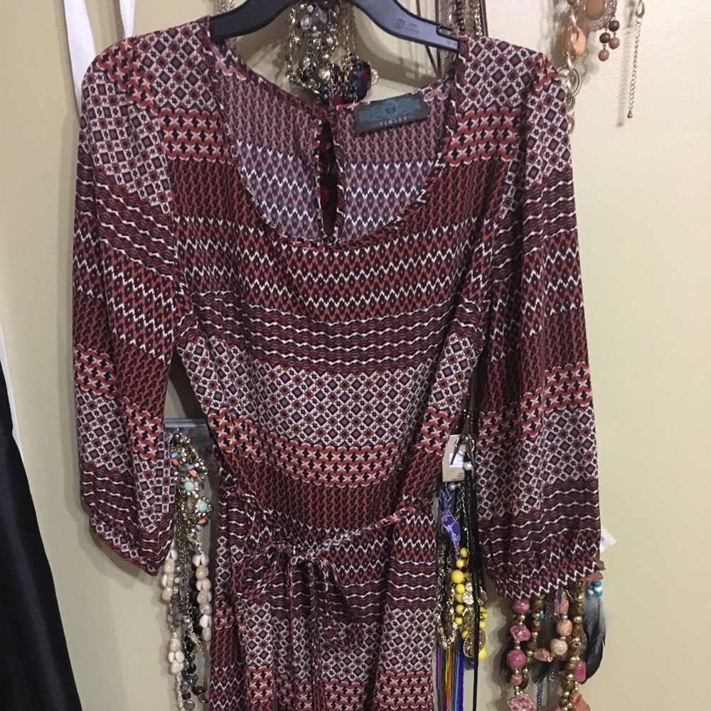 Mid sleeve pattern dress!