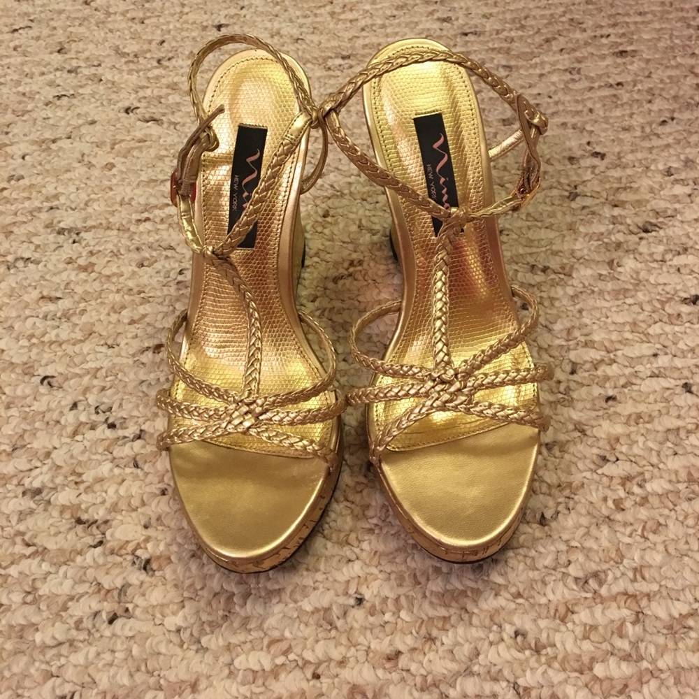 Nina Gold Wedges