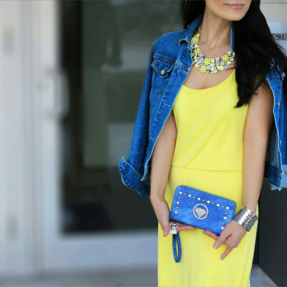 Traci Lynn  Wristlet Wallet Denim