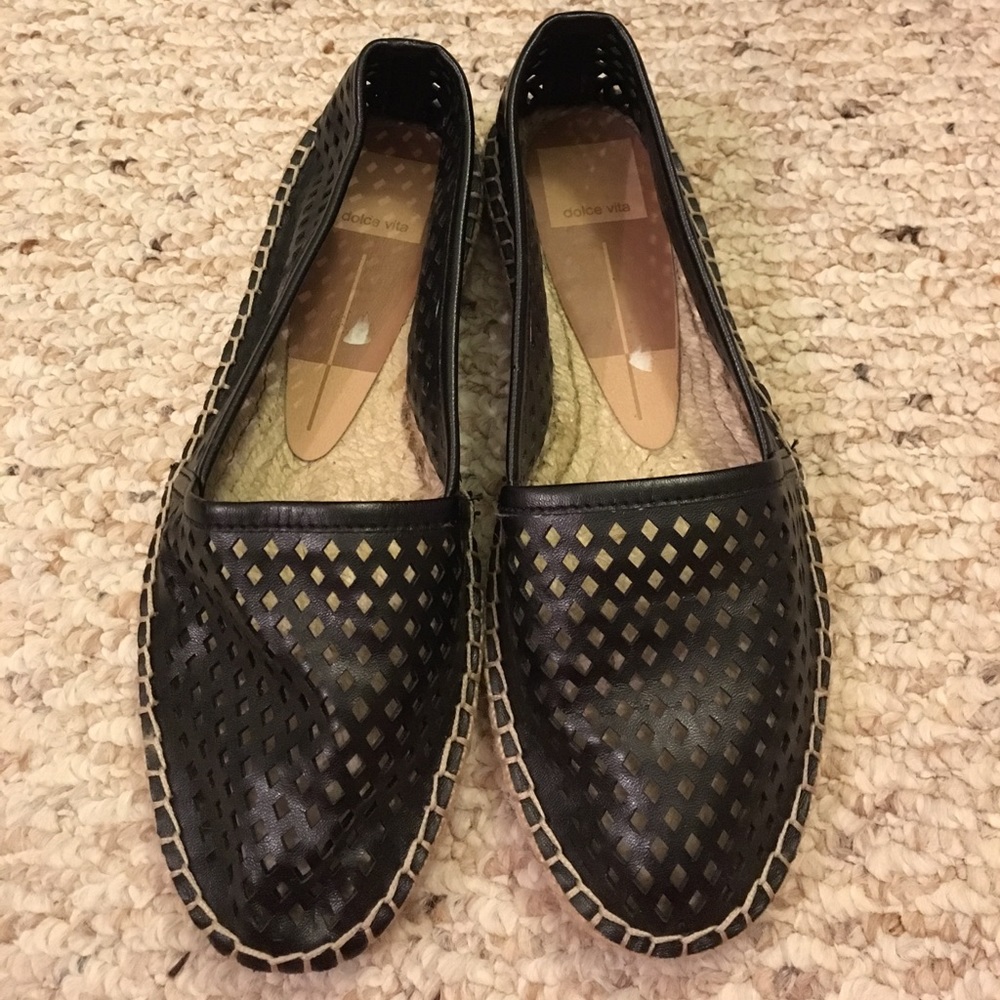 Dolce Vita Black Laser Cut Espadrilles