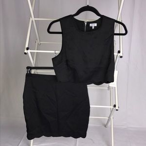 Black Mini Skirt and Crop Top 2 piece