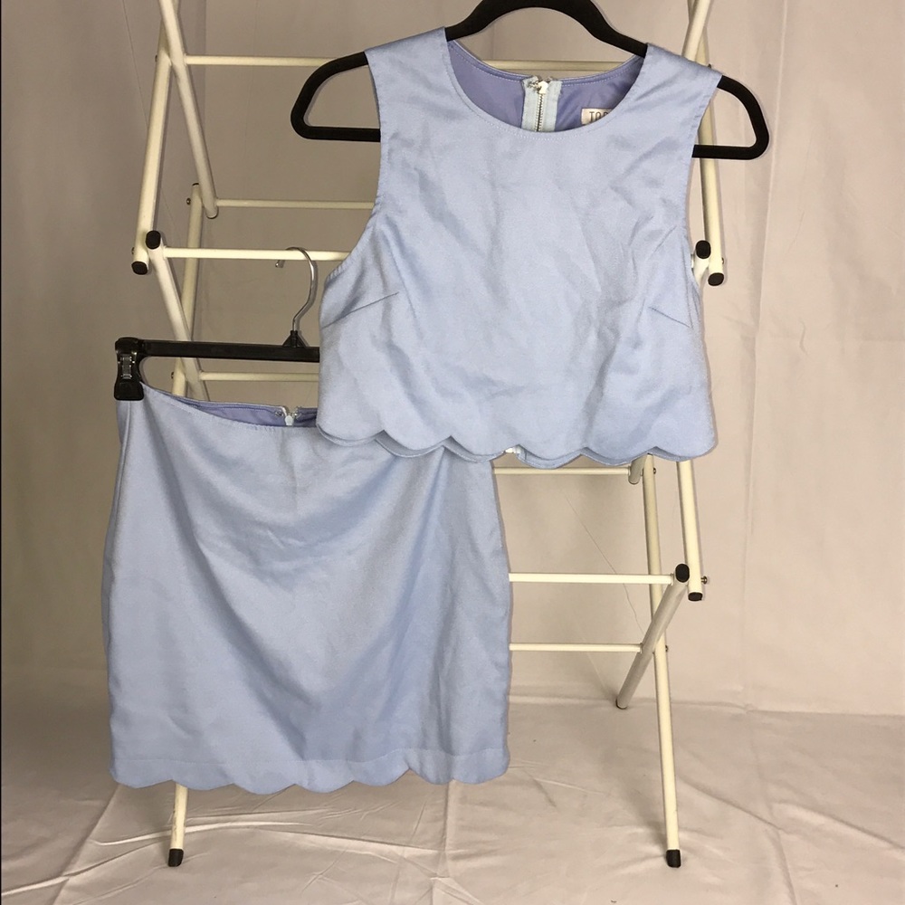 2 piece light baby blue dress