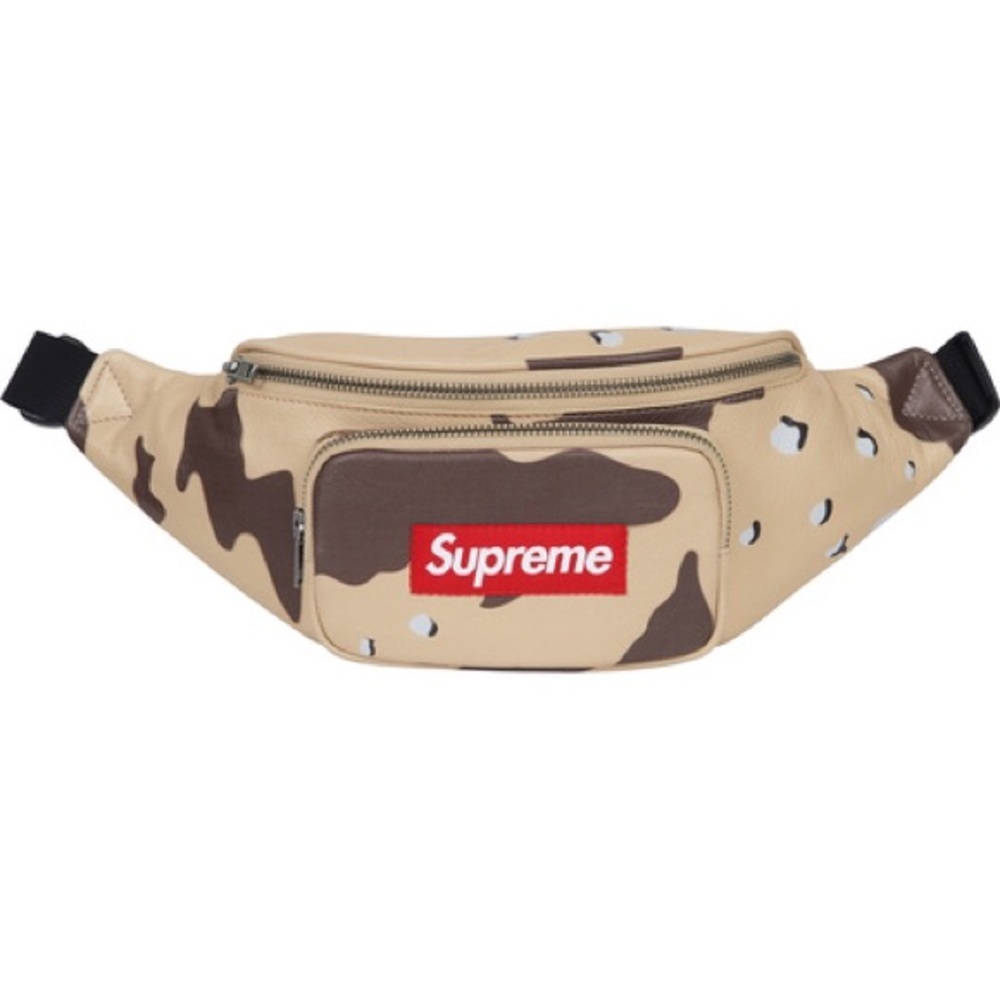 Supreme leather waist bag - desert camo NWWT