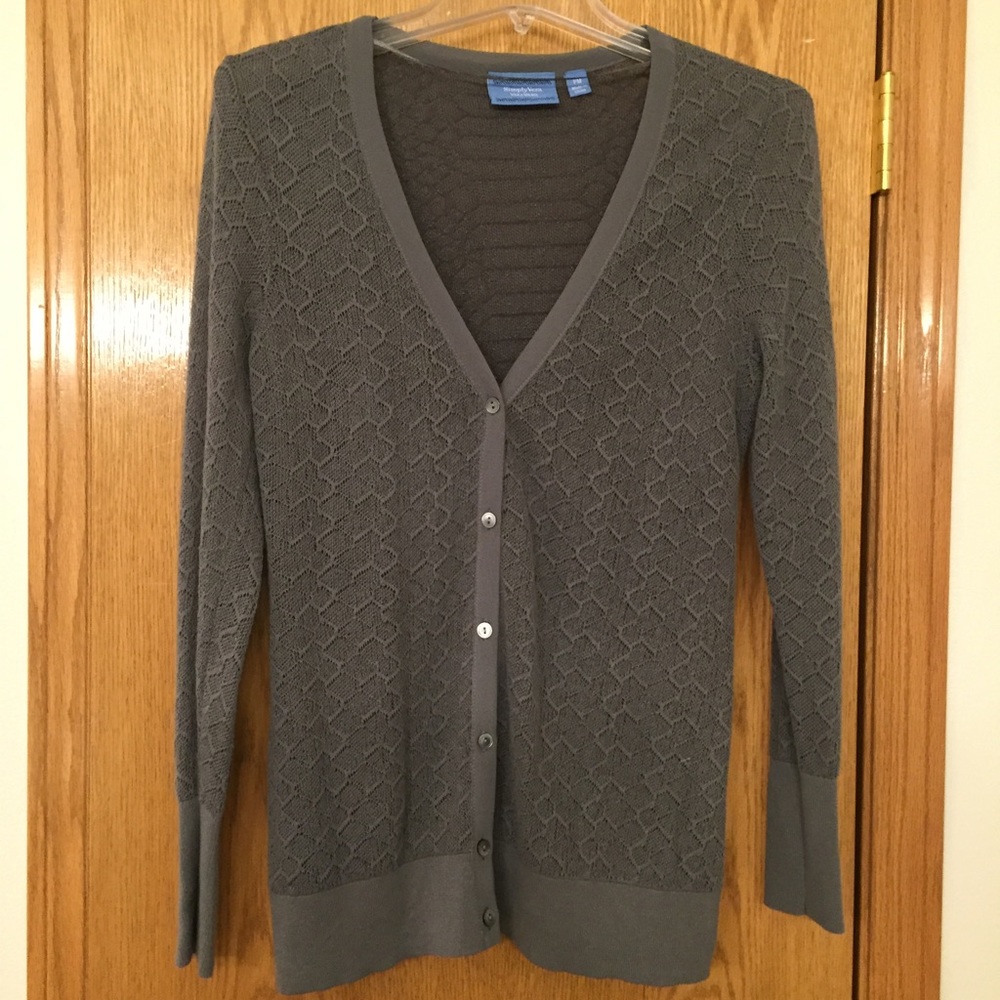 Gray button-up cardigan