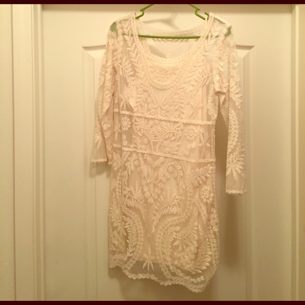 Cream lace dress