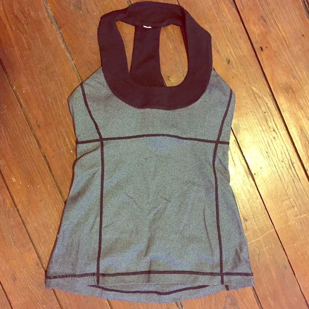 Lululemon Micro stripe T-back Work out Tank w bra