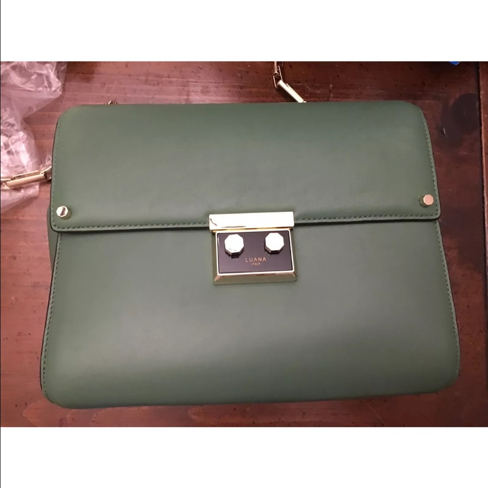 LUANA convertible satchel shoulder bag, Jade