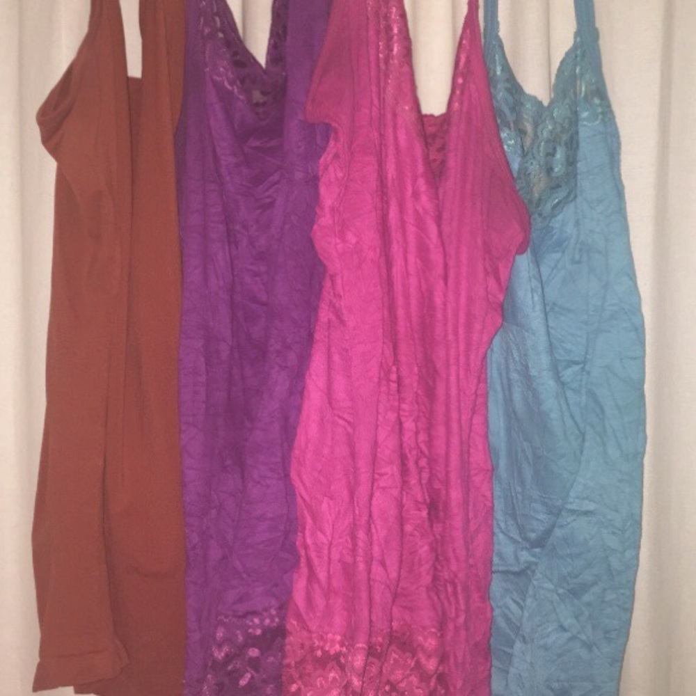 Spaghetti strap lace trim tank tops