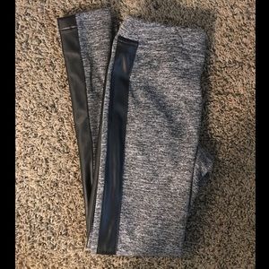 SOHO FAUX LEATHER TRIMMED LEGGINGS