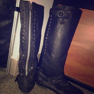 Black studded boots