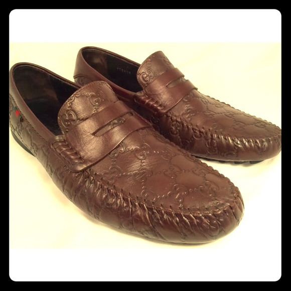 Authentic Gucci leather Guccisma driving loafers - Picture 1 of 7