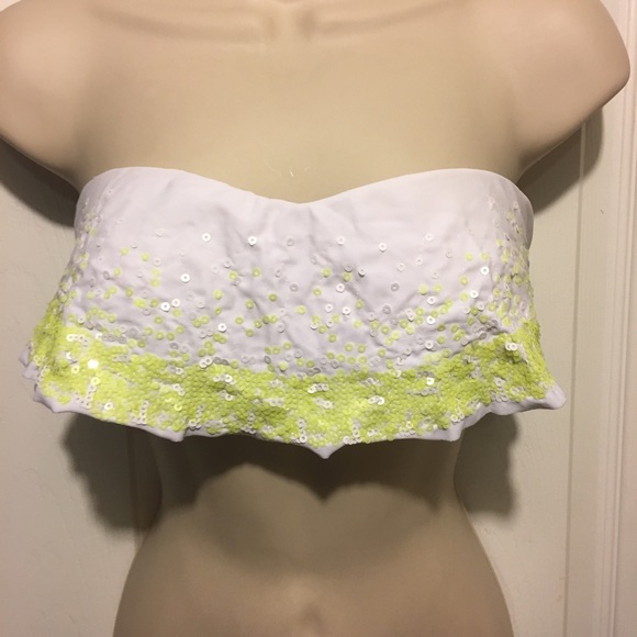 Xhilaration Other - 30% Off Bundles White with Yellow Sequins tube top