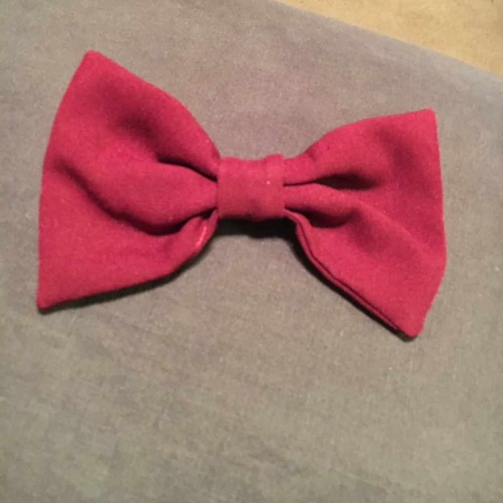 Burgundy hair bow clip