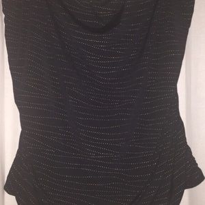 Plus size black and gold tube top