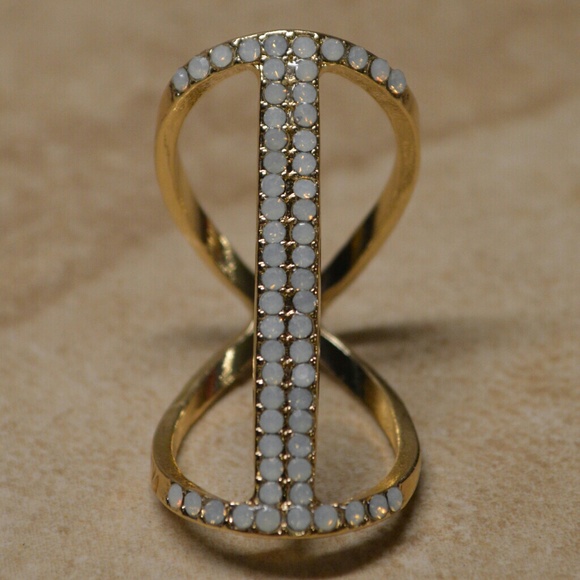 Jewelry - Brand New Gold Midi Knuckle Pave Bar Ring