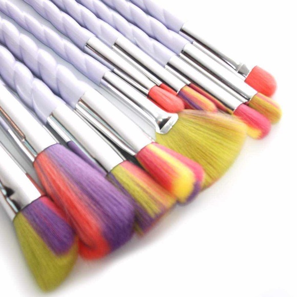 New 10pcs Makeup Unicorns Brushes Set - Picture 2 of 5