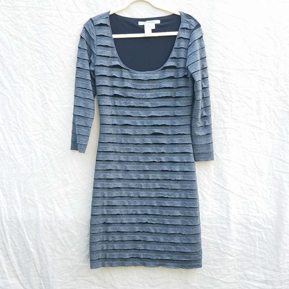 Max Studio Grey Ruffled Dress