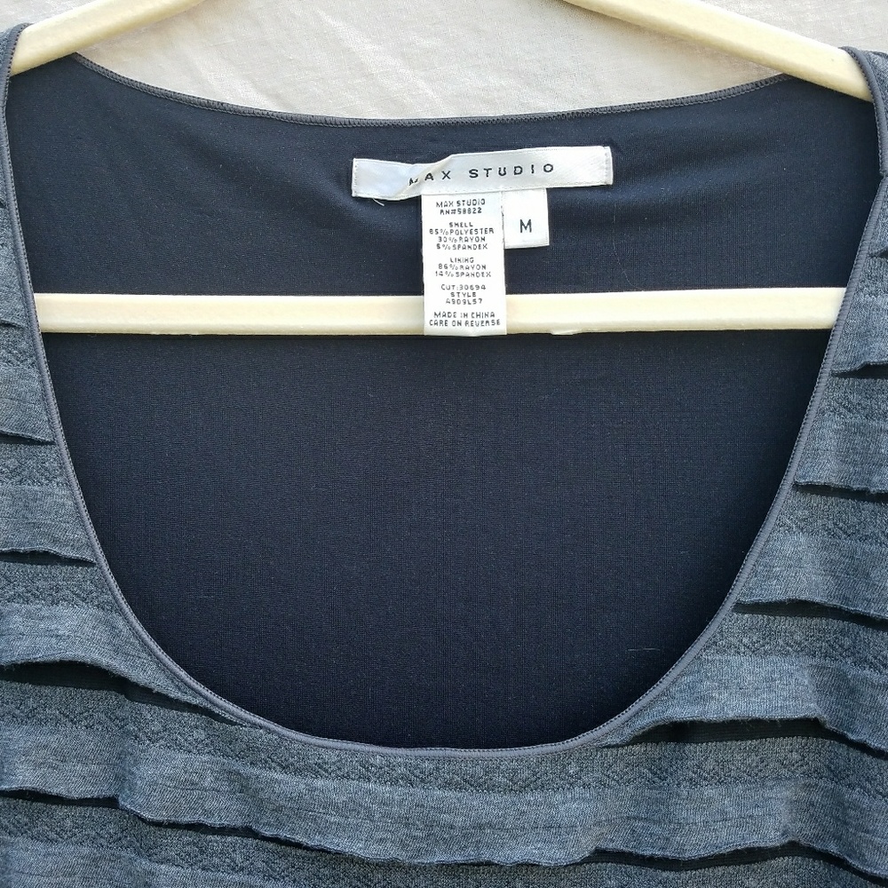 Max Studio Grey Ruffled Dress - Picture 4 of 5