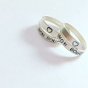 .925 Sterling Silver HandStamped wrap rings