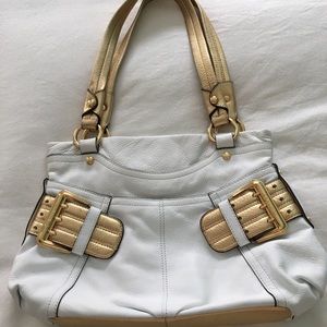 B. Makowsky White Leather Satchel