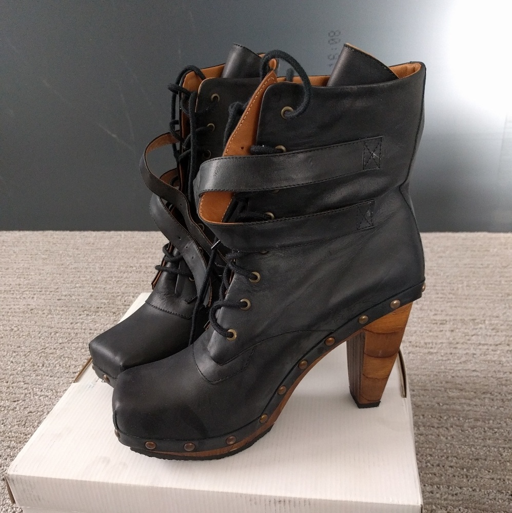 John Fluevog Faiths Conviction Wood Heel Boots