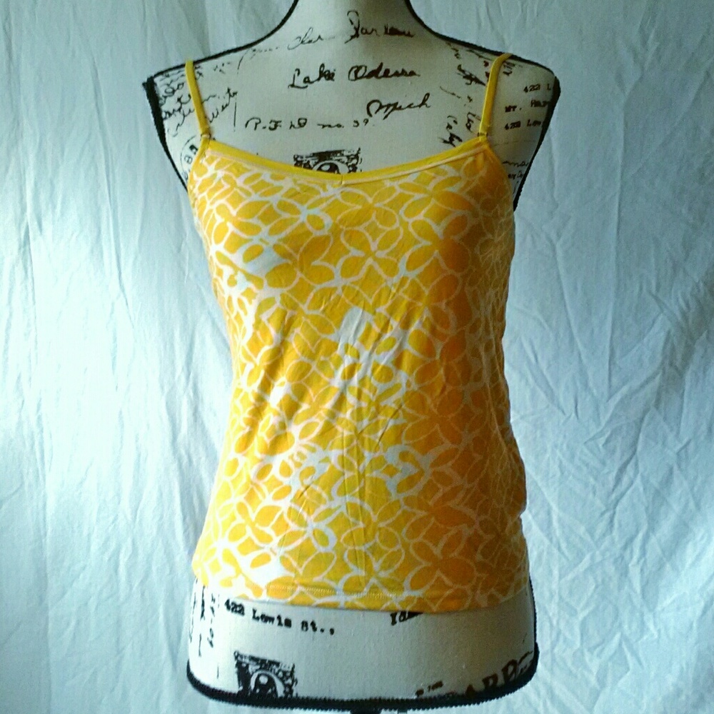 NEW J. Crew Yellow Tissue Tank W/ Built In Bra M