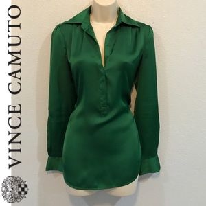 Emerald Satin Like Vince Camuto Blouse