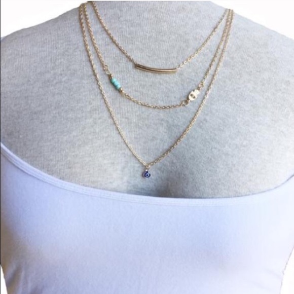 Evil Eye Multistrand Necklace ✨1 left!✨ - Picture 3 of 3
