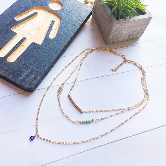 Evil Eye Multistrand Necklace ✨1 left!✨ - Picture 2 of 3