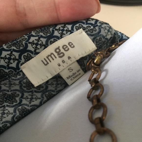 Umgee teal paisley print boho top/tunic - Picture 6 of 8