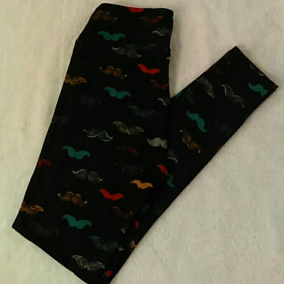 HTF Mustache Lularoe leggings! OS - Picture 2 of 2