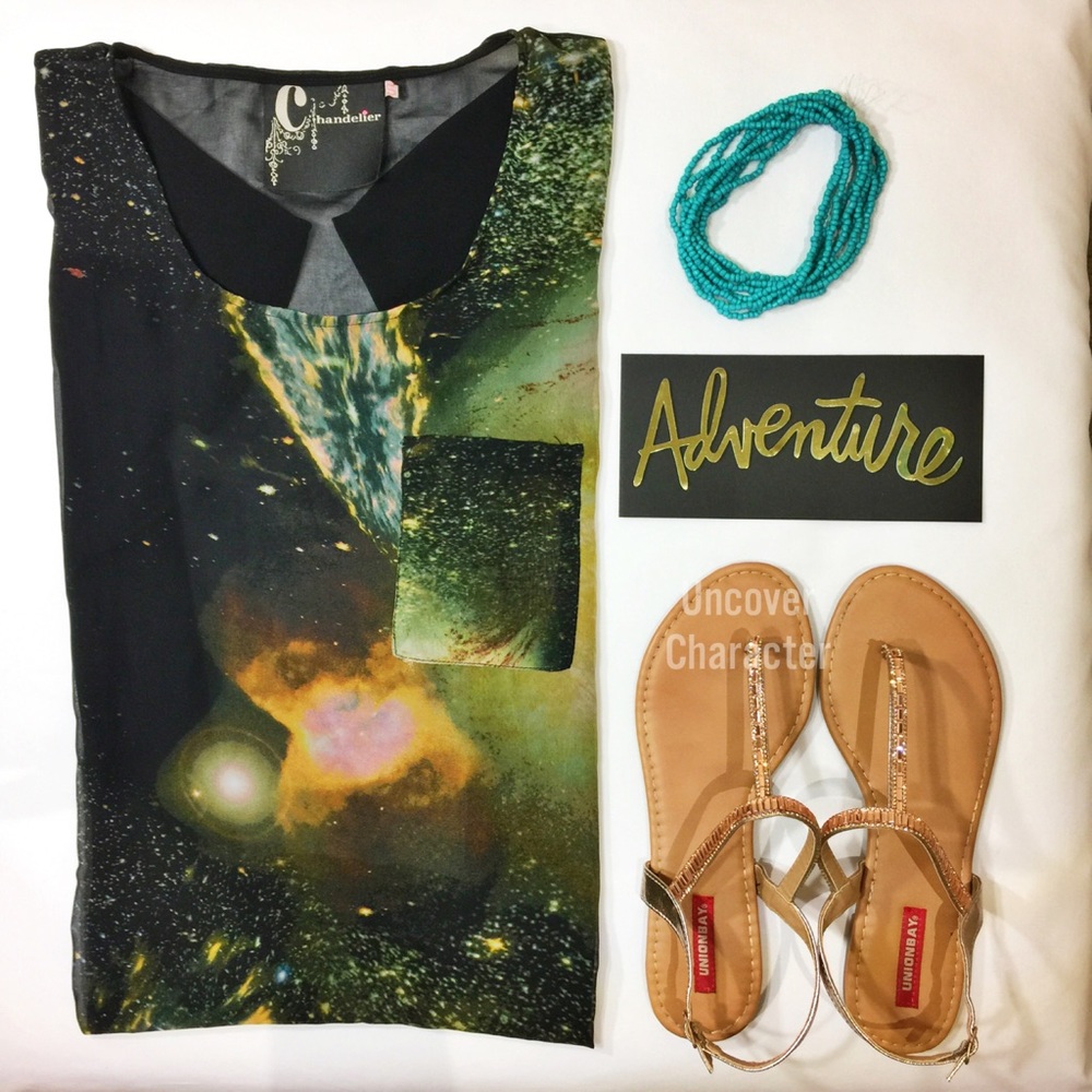 🌎☄️✨Galaxy Sheer top