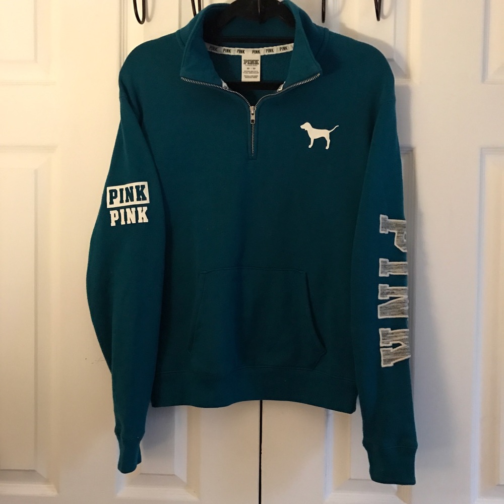 Victoria's Sec Pink 1/4 Zip sweatshirt size-XS(?S) - Picture 1 of 5