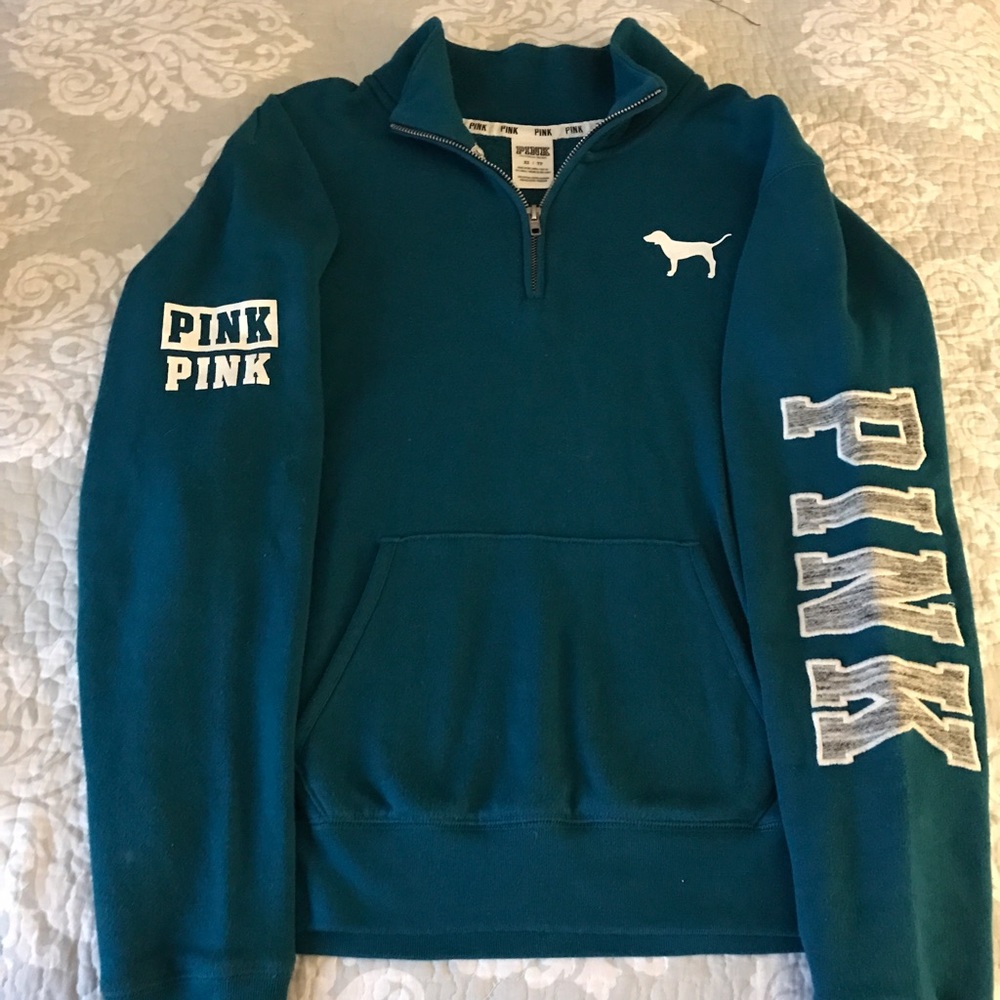 Victoria's Sec Pink 1/4 Zip sweatshirt size-XS(?S) - Picture 4 of 5