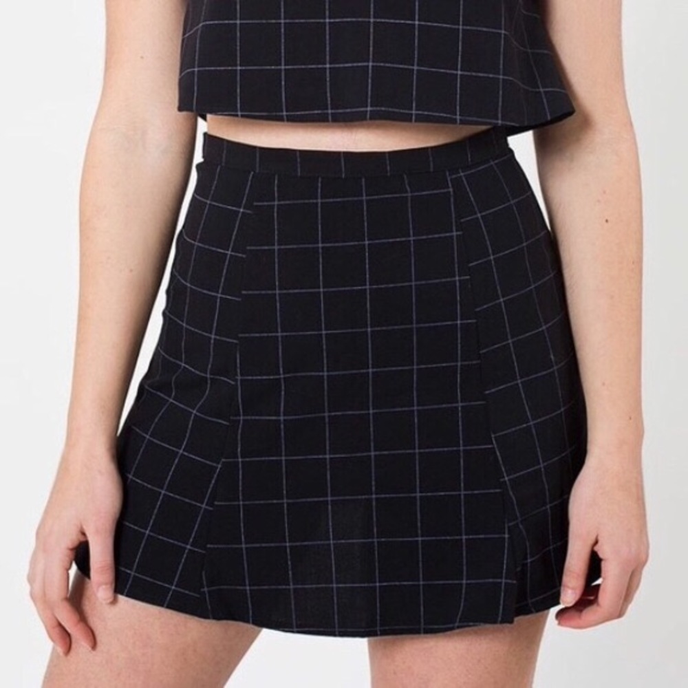 American Apparel Grid Print Lulu Mini Skirt