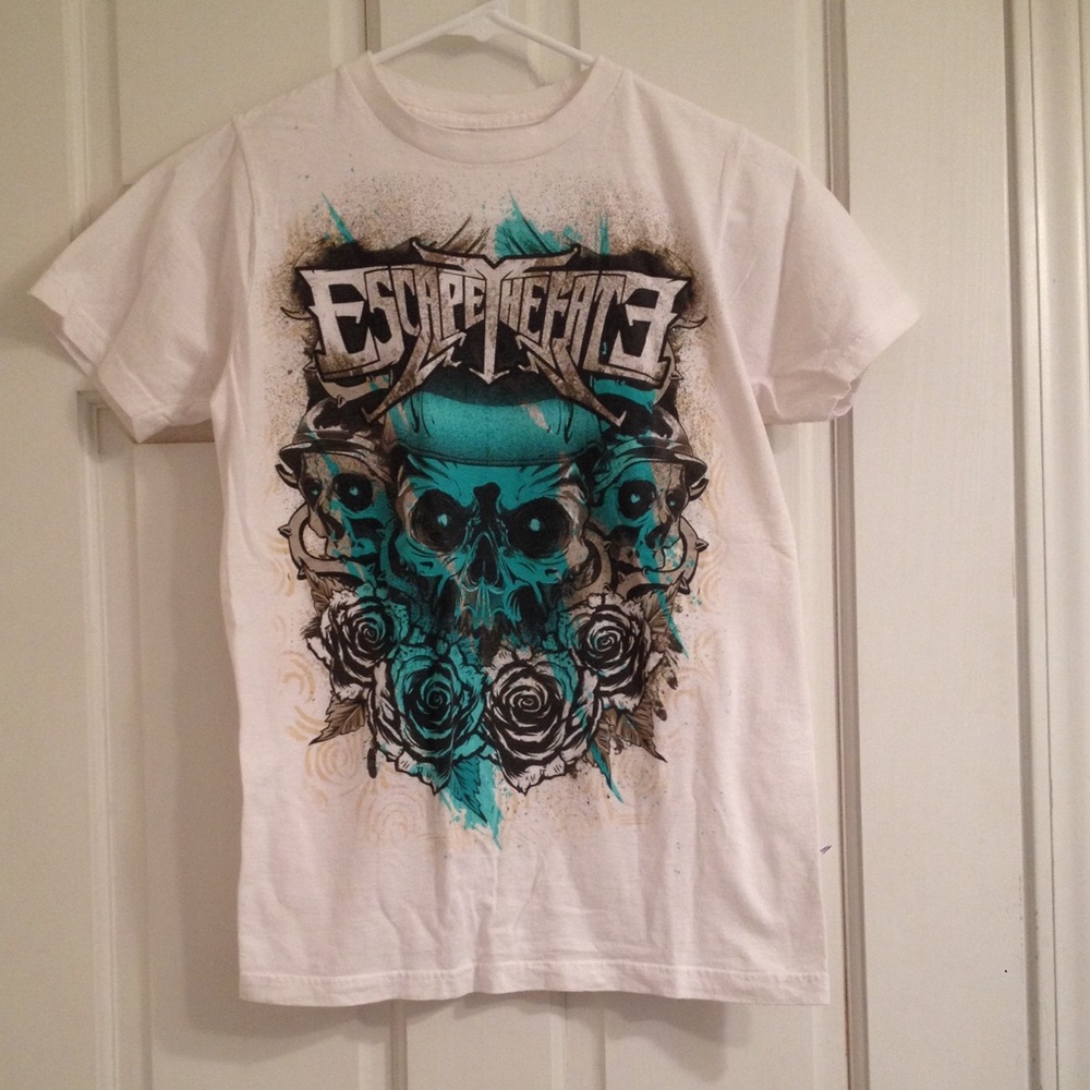 Escape the Fate Band Tee Skull and Roses