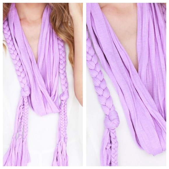 SPRING BRAIDED JERSEY KNOTTED SCARF MINT - Picture 2 of 2