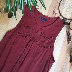 SOLD Flowy Burnt Orange Blouse