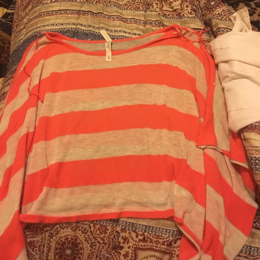 Pink and white striped top