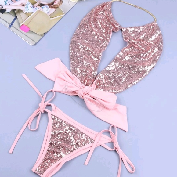 Only 1 Medium Available Sexy Sequin Bikini - Picture 3 of 7