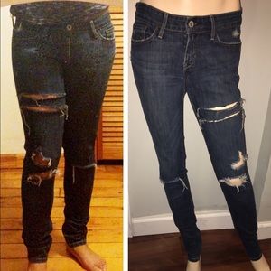 Levi's Vintage Distressed Destroyed Skinny Denim