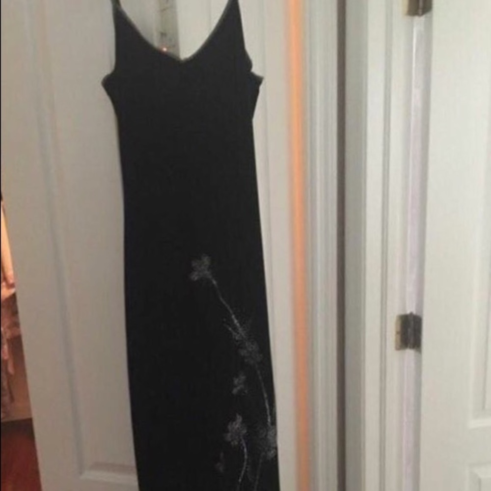 Long Floral black dress