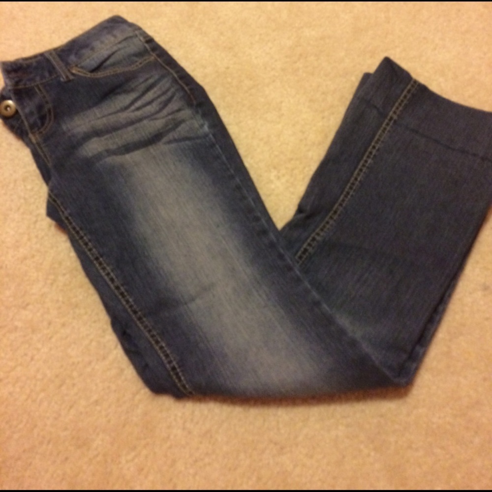 Faded boot cut jeans