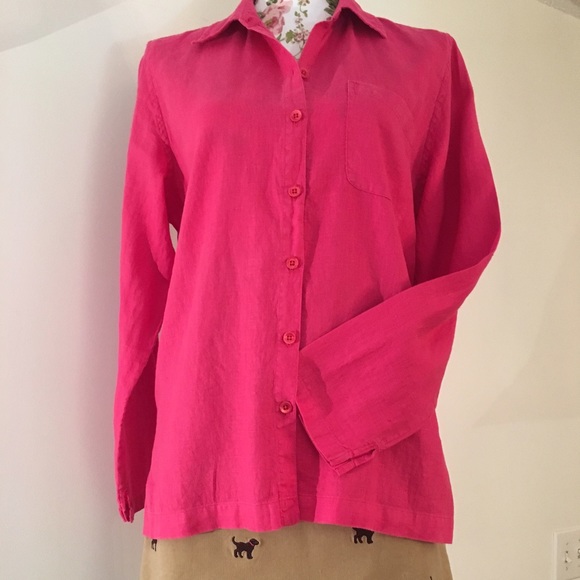 Linen Blouse,Liz Claiborne ,Pink size Medium - Picture 2 of 8