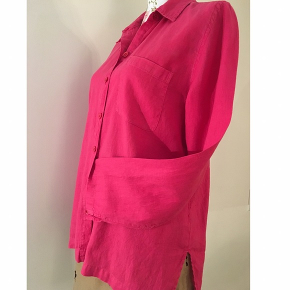 Linen Blouse,Liz Claiborne ,Pink size Medium - Picture 6 of 8