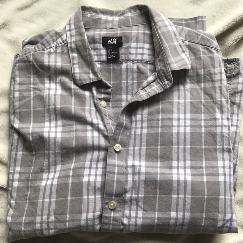H&M plaid button up